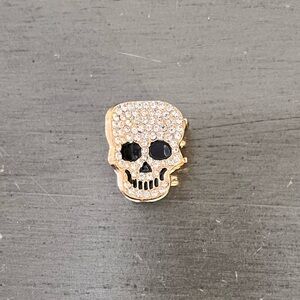 Skull Allover Rhinestone Day of Dead Mini Metal Halloween Lobster Claw Hair Clip